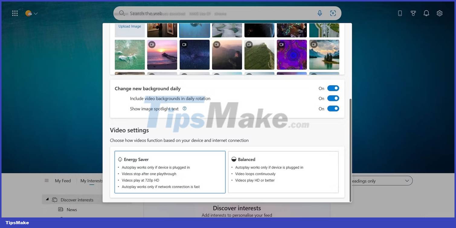 How to enable and disable video background in Microsoft Edge Picture 2