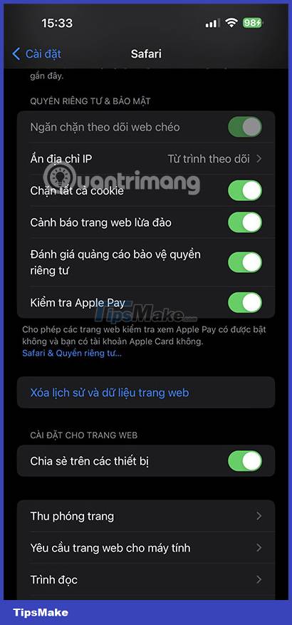 How to enable Coalition cookies, how to disable/enable cookies on iPhone Picture 7