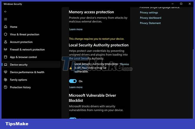 Picture 1 of How to enable Local Security Authority (LSA) protection in Windows 11