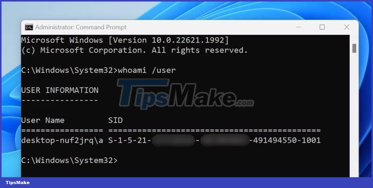 1. Using Command Prompt - Security Identifier