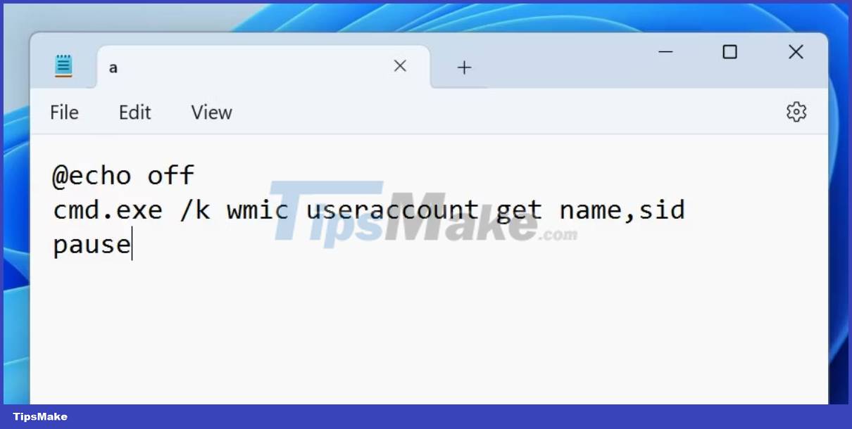 5. Use Batch Files - Security Identifier