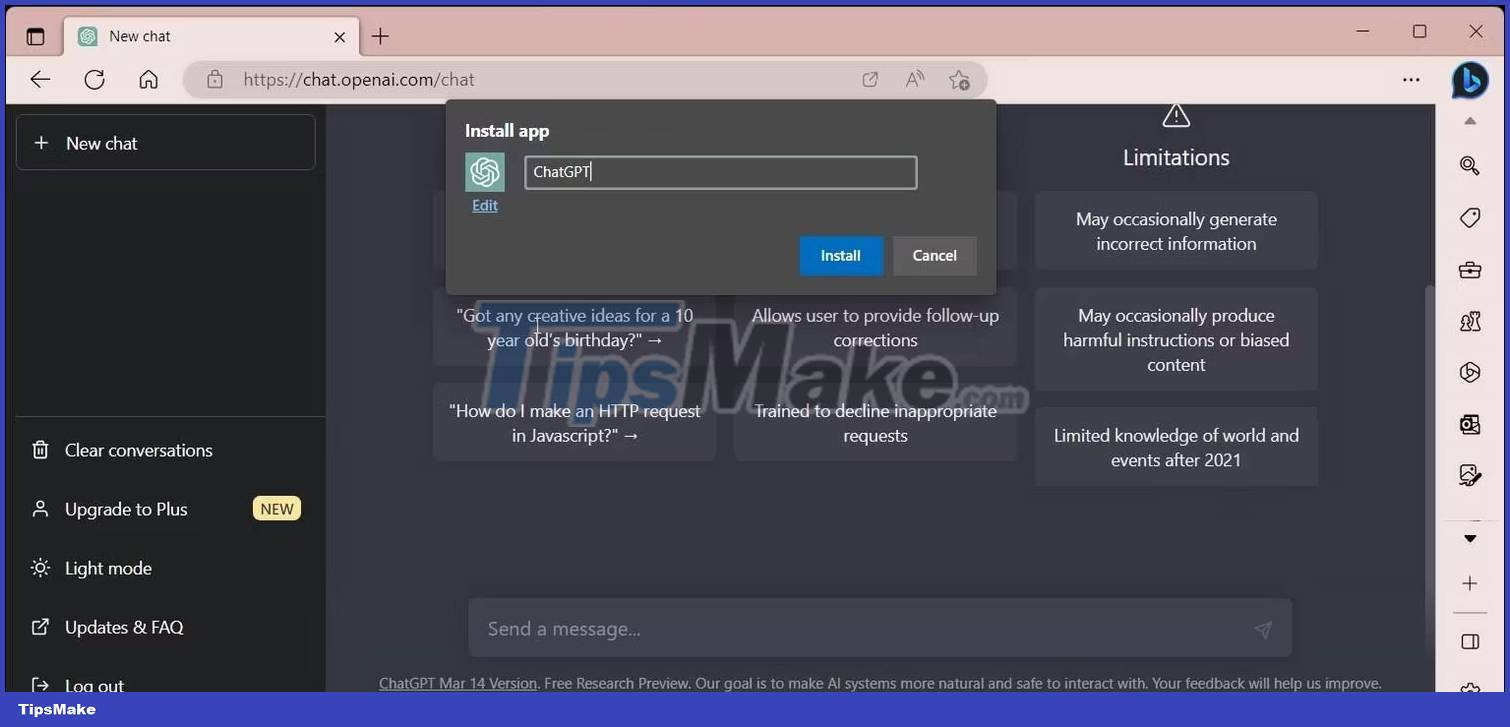 How To Install And Run ChatGPT As A Windows App - TipsMake.com