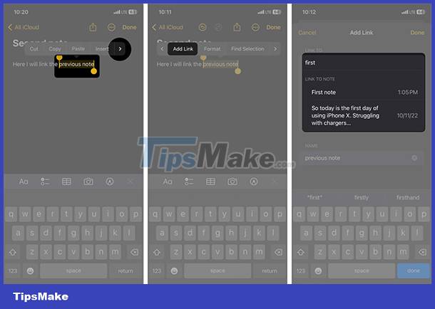 How to link notes together on iPhone Picture 7