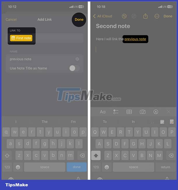 How to link notes together on iPhone Picture 8