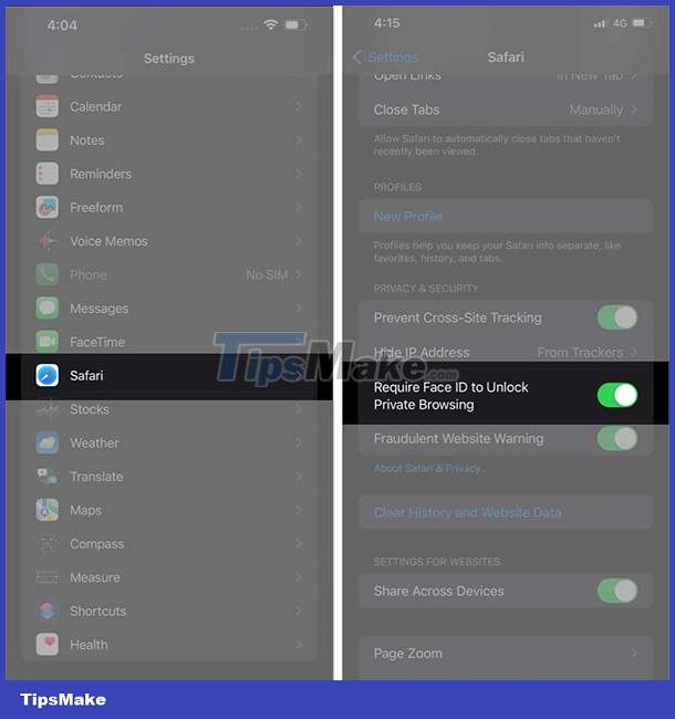 How to lock incognito tabs on Safari with Face ID Picture 1