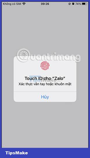 Picture 11 of How to lock Zalo QR Wallet with fingerprints for information security