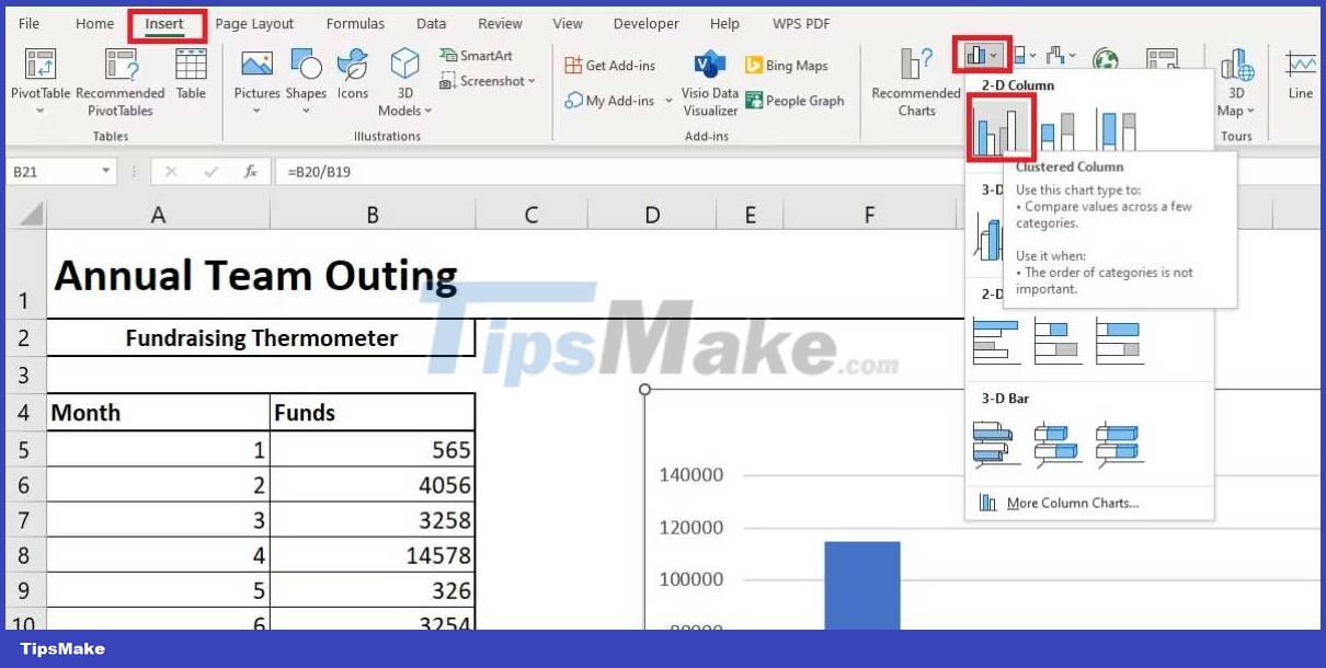 How to make a thermometer template in Excel Picture 4