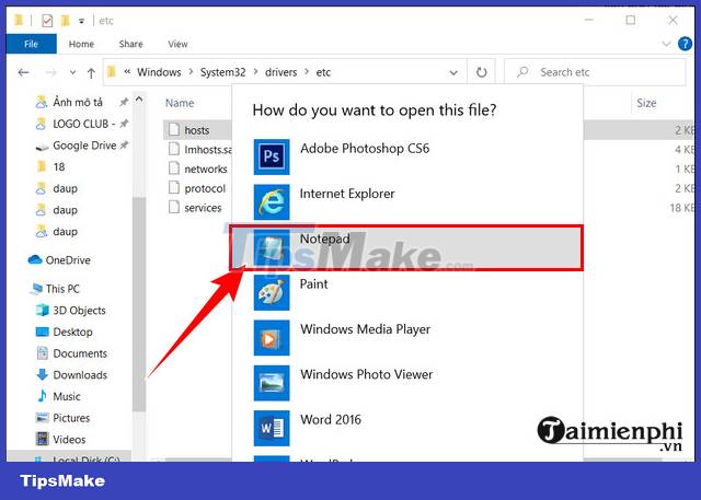 How to open the Host file on Windows 10, edit the hosts file Picture 7