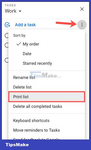 How to print tasks (to-do lists) on Google Docs, Chat and Gmail Picture 5