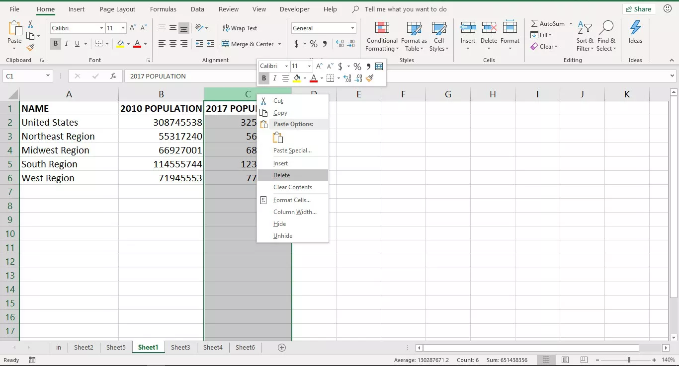 How to quickly Add and Delete rows and columns in Excel