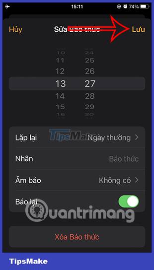 How to set an iPhone alarm that only vibrates without sound Picture 16