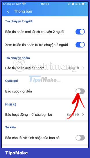 How to turn off call notifications on Zalo Picture 6