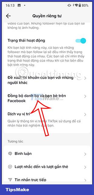 How to turn off syncing Facebook contacts on TikTok Picture 5