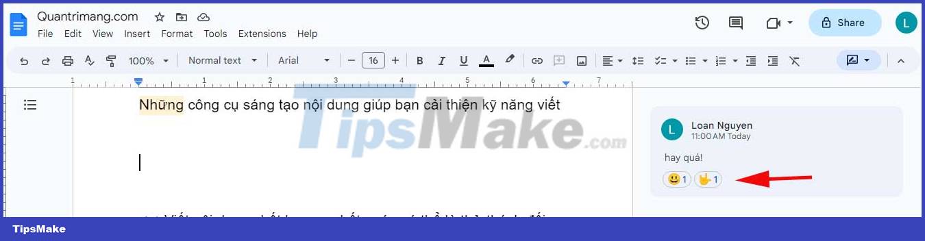 How to use emoji comments on Google Docs