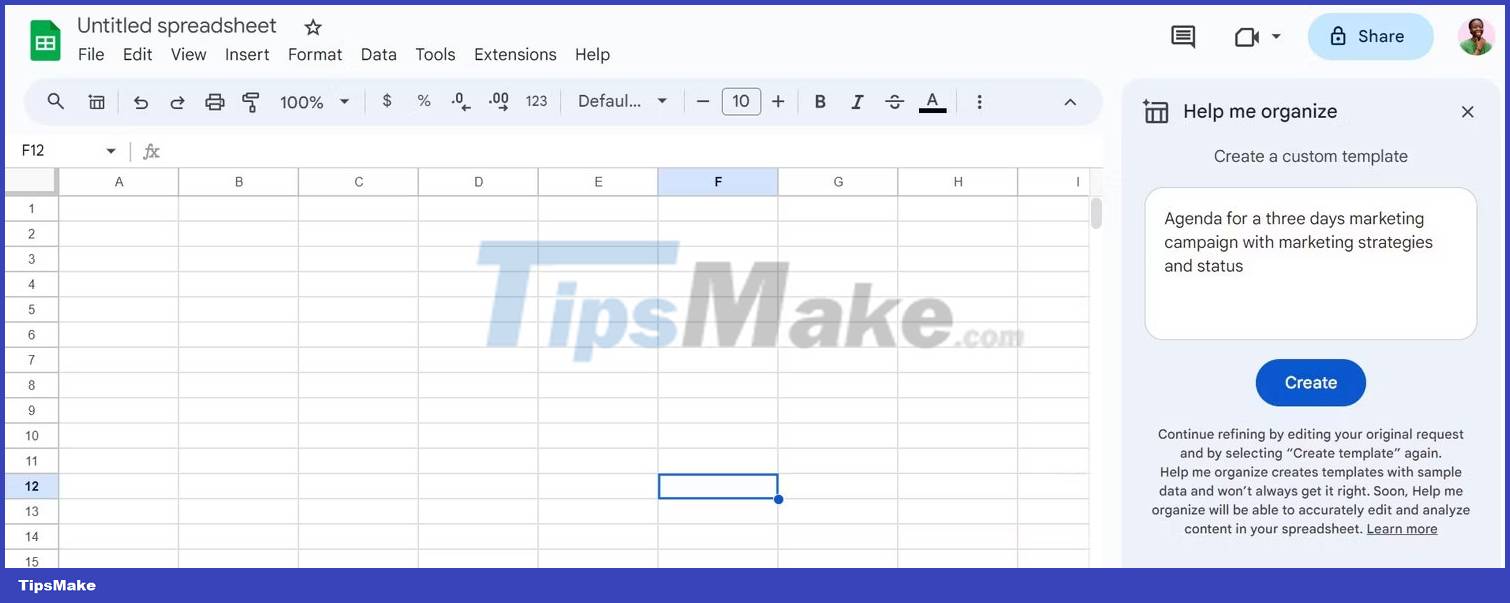 Picture 5 of How to use Google Duet AI in Google Sheets