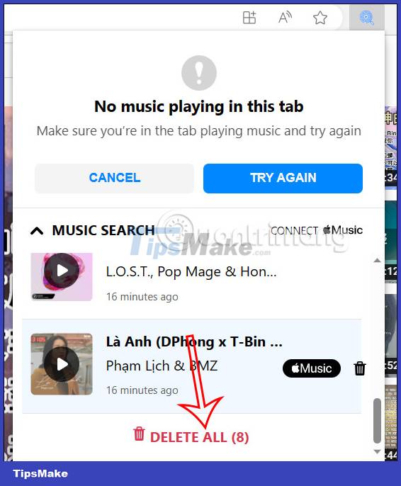 How to use Music Search to find song titles on Microsoft Edge Picture 4