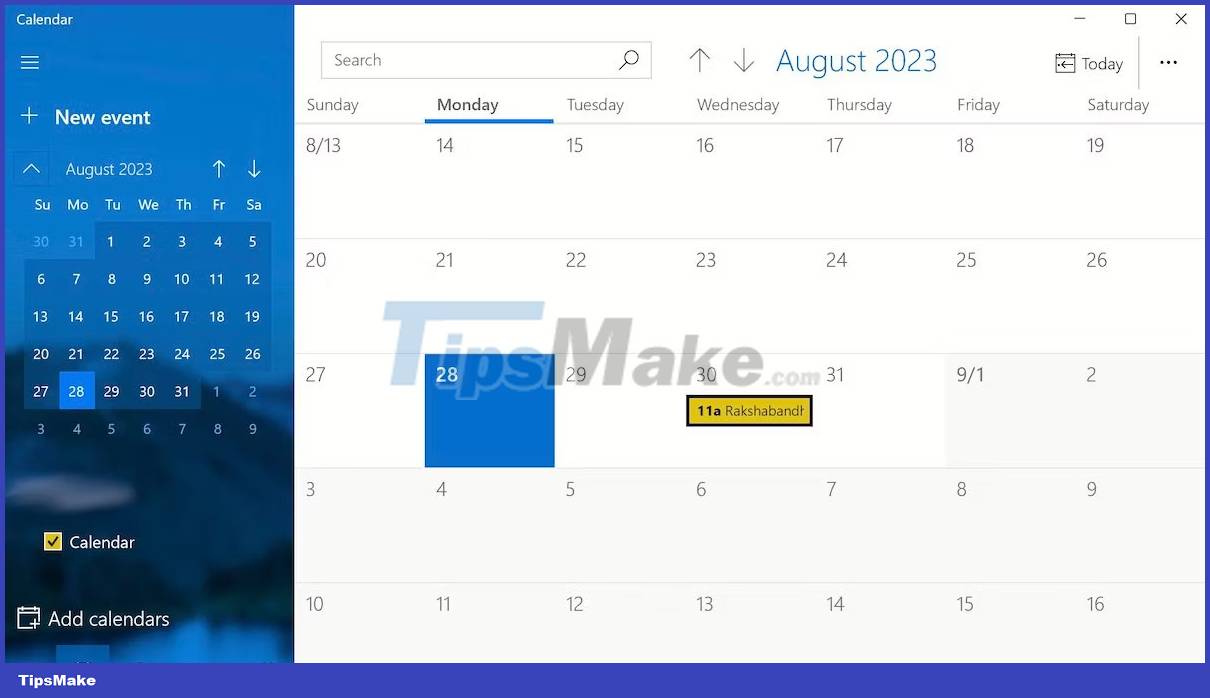 How To Use The Calendar Application On Windows 11 - Tipsmake.com