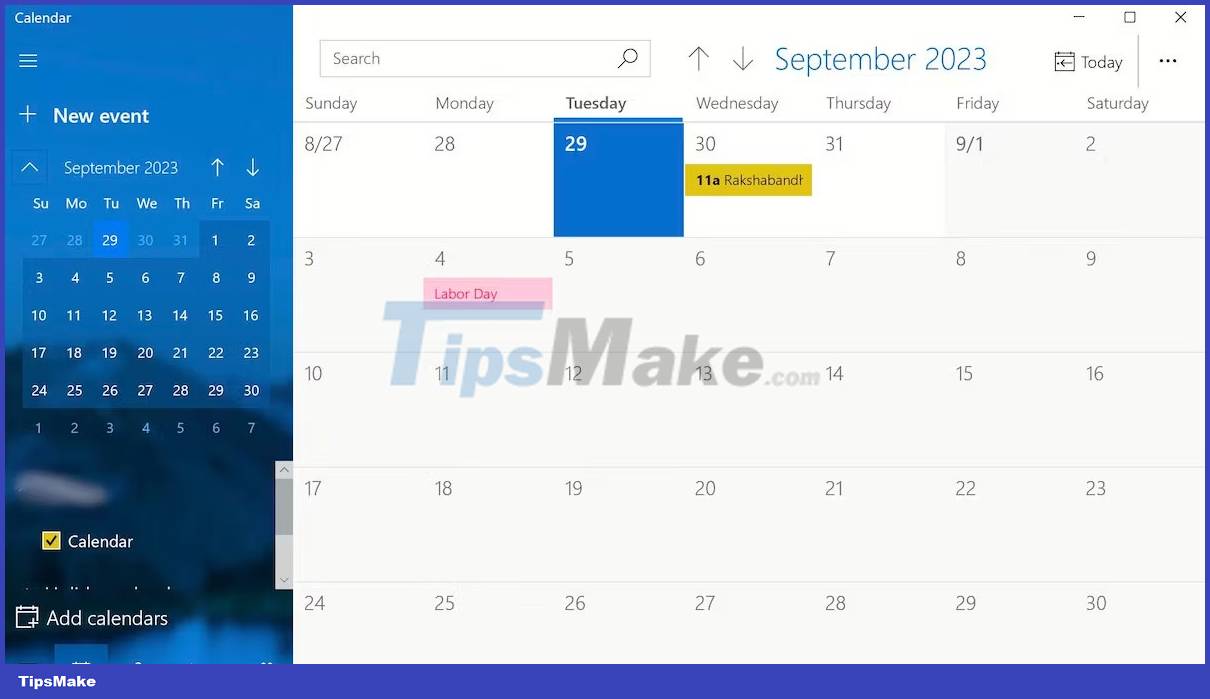 How to use the Calendar application on Windows 11