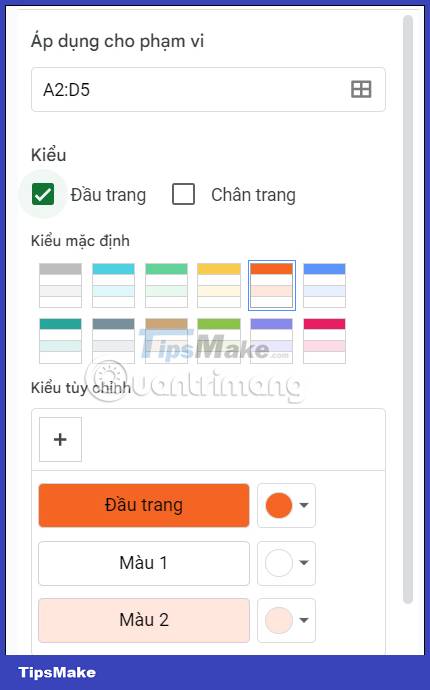 How to use the interlaced color tool in Google Sheets - TipsMake.com