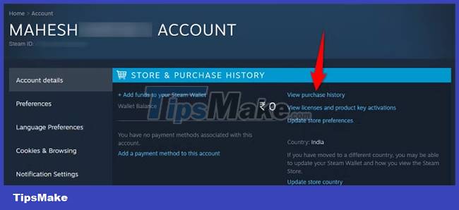 How to view purchase history on Steam Picture 3