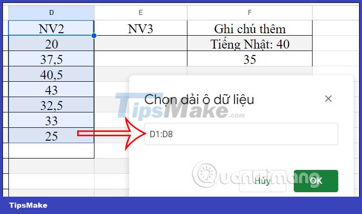 Instructions for coloring cells and text in Google Sheets Picture 6