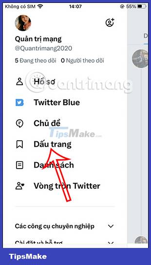 Picture 3 of Instructions for creating bookmarks in Twitter