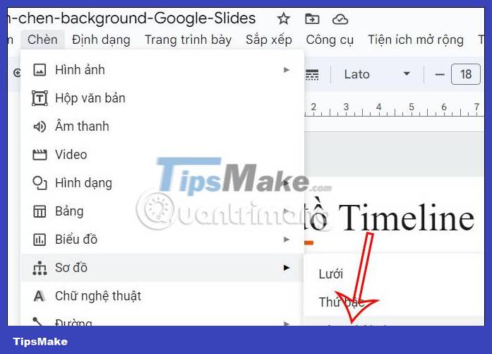 Instructions for drawing Timeline diagrams on Google Slides Picture 1