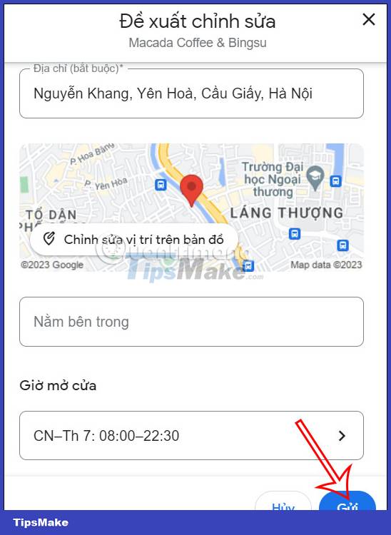 Instructions for editing locations on Google Maps Picture 5