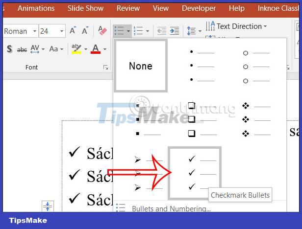 Instructions for inserting checkmarks in PowerPoint Picture 5