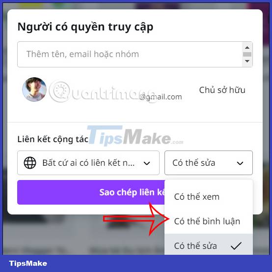 Instructions for sharing designs on Canva Picture 5