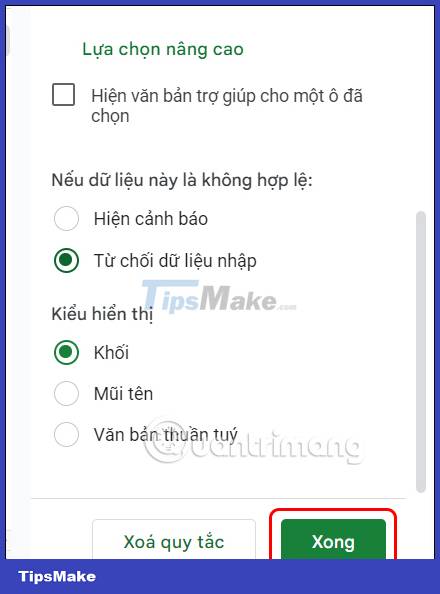 Instructions for using Dropdown Chips in Google Sheets Picture 8