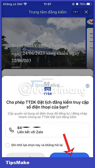 Instructions for using Zalo to schedule online car registration Picture 5
