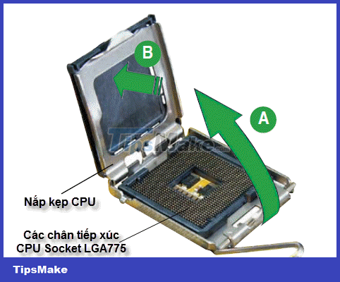 Instructions on how to assemble the CPU into the standard LGA775 . mainboard Picture 4