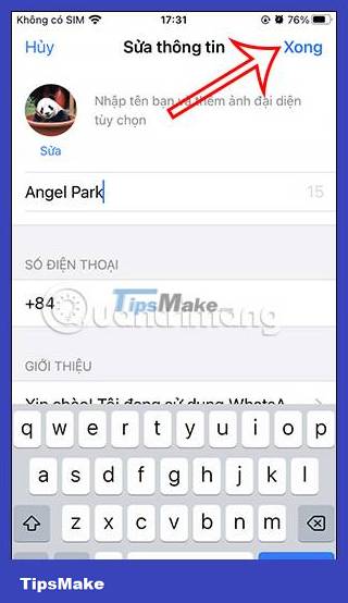 Instructions to change WhatsApp display name Picture 4