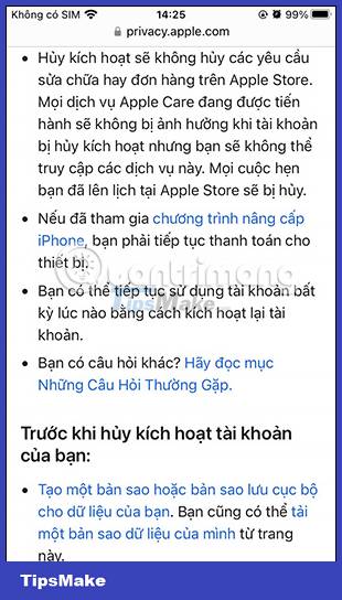 Instructions to temporarily deactivate iCloud Picture 10