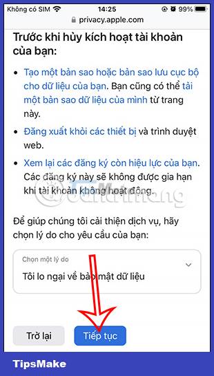 Instructions to temporarily deactivate iCloud Picture 12