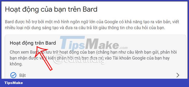Instructions to turn off Google Bard active storage Picture 3