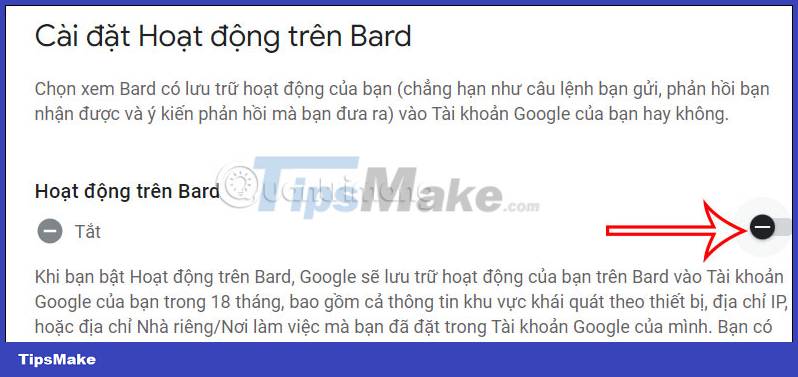 Instructions to turn off Google Bard active storage Picture 4