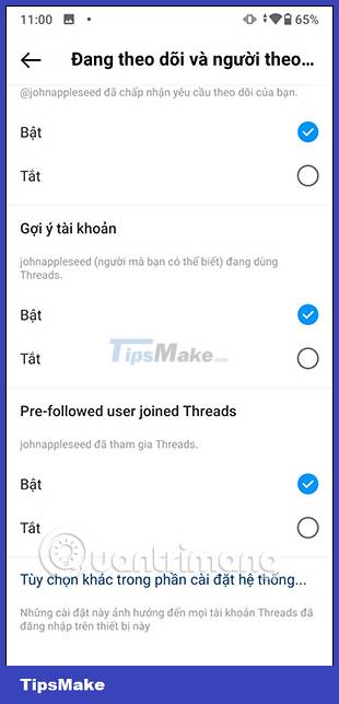 Instructions to turn off notifications on Threads Picture 10