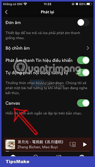 Instructions to turn off the Spotify Canvas feature Picture 3