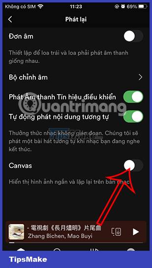 Instructions to turn off the Spotify Canvas feature Picture 4