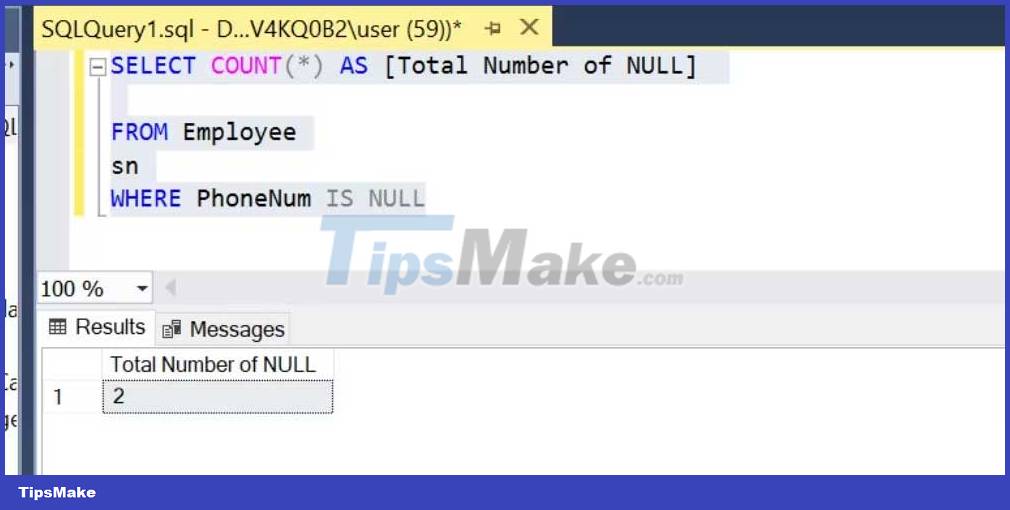 SQL way to count NULL and NOT NULL values ​​in a column Picture 5