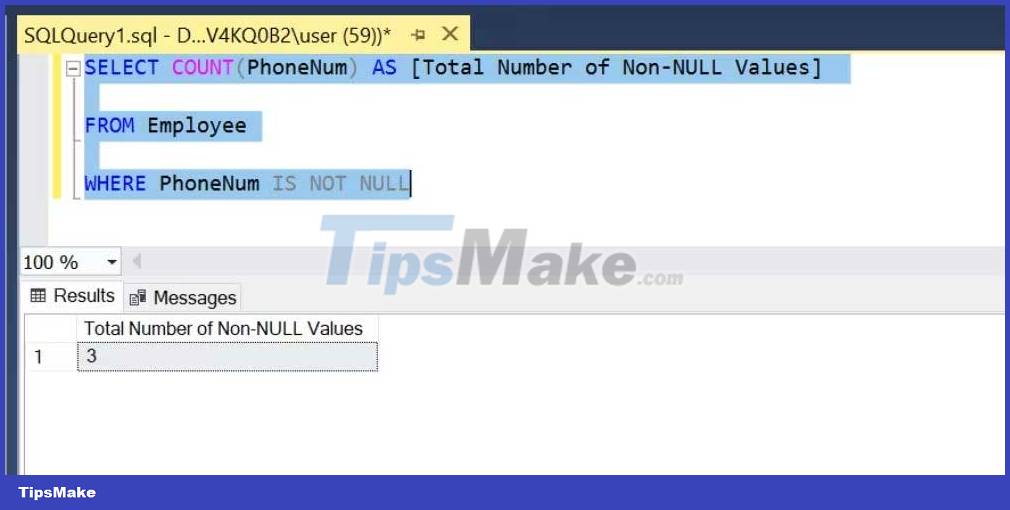 SQL way to count NULL and NOT NULL values ​​in a column Picture 6