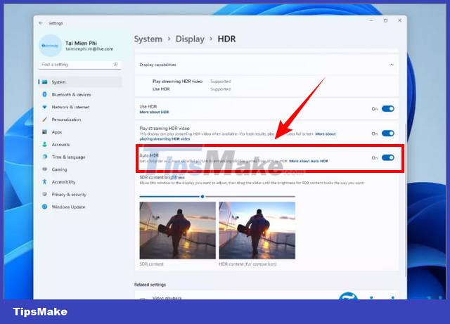 The fastest and simplest way to turn on Auto HDR on Windows 11 Picture 3