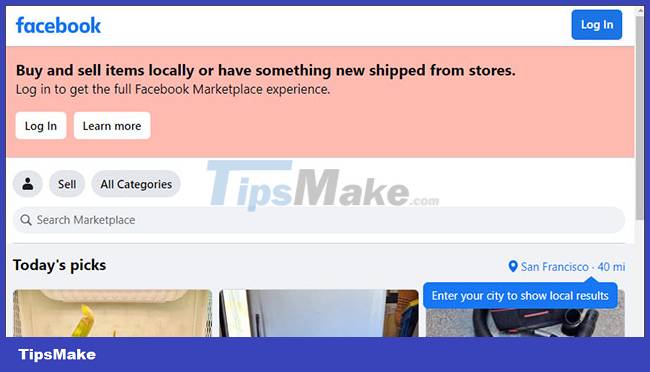 Picture 1 of You can surf Facebook Marketplace without an account