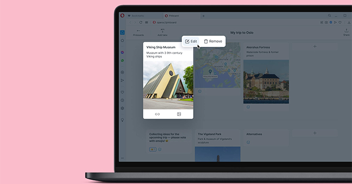 Instructions for Using Opera Pinboards Tool
