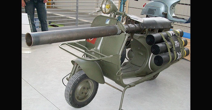 Vespa Car with Anti-Tank Cannon