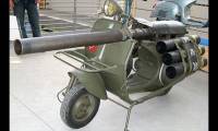 Vespa car with anti-tank cannon