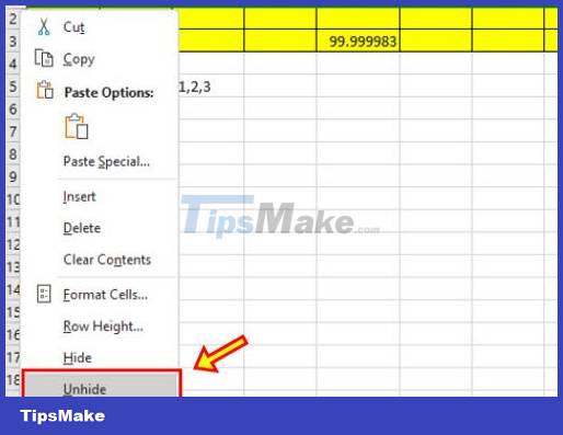 Accidentally lost rows 1, 2, 3 in Excel, what should I do? Picture 5