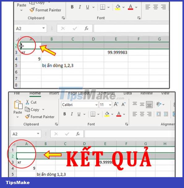 Accidentally lost rows 1, 2, 3 in Excel, what should I do? Picture 7